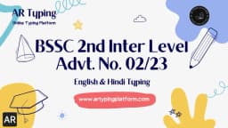 BSSC 2nd Inter Level English & Hindi Typing Rules