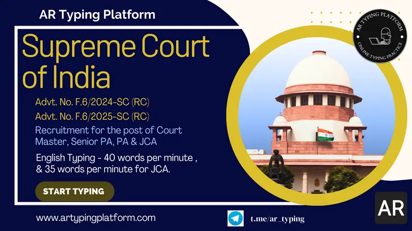 Supreme Court Typing Rules | SCI Recruitment 2024-25 for PA, JCA 