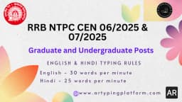 Railway Recruitment Board (RRB) NTPC Typing Rules - English & Hindi Typing