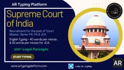 Supreme Court of India (SCI) Court Master, Senior PA, PA & JCA Recruitment English Typing Rules.