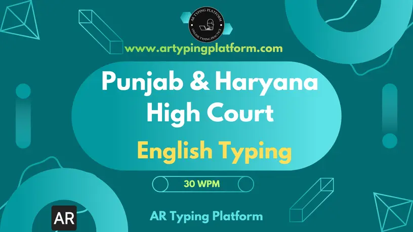 Punjab and Haryana High Court (PHHC) English Typing Rules-2026 - AR Typing Platform